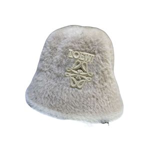 Loewees Beanie Designer-Mütze in Top-Qualität, Baskenmütze, großer flauschiger Kunstfell-Eimerhut für Damen, luxuriöser Plüsch, Fischerhut, warm, für den Winter, verdickt, kalt, schneebedeckt