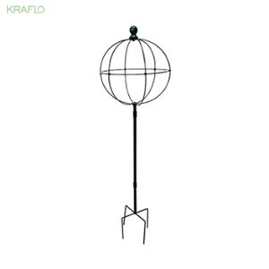 KRAFLO cercado para plantas Marco de escalada Lollipop Molino de viento de rosas Clemátide de jazmín Soporte de copo de nieve azul Soporte de flores esférico de hierro forjado