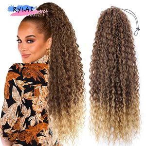 Long Curly Ponytail Synthetic Horse Tails Curly False Tail for Femmes 32 pouces Coiffure Ponytail Hair 240507