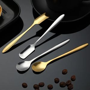 Dessert à manche à poignée Cake Hot Cake en acier inoxydable Spoon Fruit Small Coffee Spoon Golden Dessert Tool pour le dessert en acier inoxydable cuillère