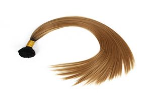 Extensión de cabello sintético de alta calidad Extensiones de cabello peruano tejidos belleza marrón rojo 18ICh Bundles trenzado Cabello recto F3746895