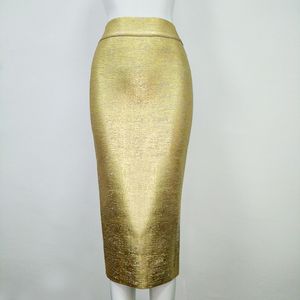 Falda larga para mujer, trajes de moda dorados y plateados, venta al por mayor formal de fábrica OL YS2113