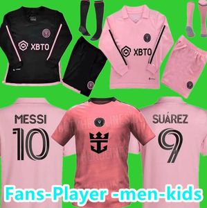 Manga larga 23 24 Inter Miami Soccer Jerseys CF Matuidi HIGUAIN CAMPANA YEDLIN MLS 2023 2024 Fútbol Hombres Niños Fans Versión del jugador Kits de camisa Uniforme infantil