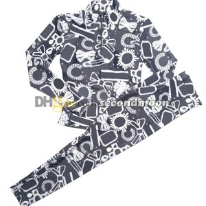 Camiseta deportiva de manga larga con media cremallera para mujer, pantalones con estampado de letras, ropa deportiva para gimnasio, mallas deportivas para mujer