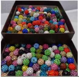 Bijoux en perles en vrac ! 10Mm Mixed Micro Pave Cz Disco Ball Crystal Shamballa Bead Bracelet Collier Beads.Sec Wholesale! Stock!Mixed Drop Deli