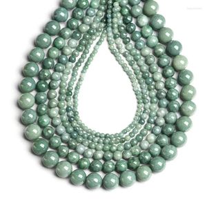 Gemystones en vrac 5pcs Perles de jade Stone verte de haricot grand trou de bracelets ronds Colliers faits à la main