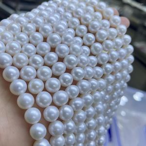 Pierres précieuses en vrac de haute qualité 10-11 MM Nature perle d'eau douce ronde parfaite dans les finitions de bijoux de brin