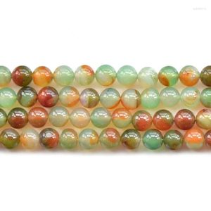 Joanlyn – pierres précieuses en vrac, perles d'agate de paon naturelle, rondes lisses et polies de 6 à 14mm, brin de 15 pouces AG08