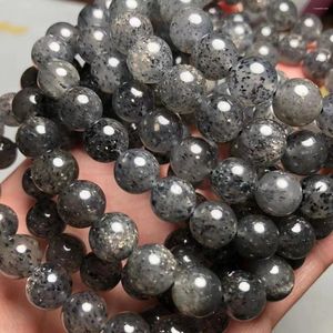 Gemles lâches meihan gratuit rare naturel a noir super sept 7 chakra quartz lisse perles rondes pour les bijoux faisant du bricolage