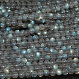 Pierres précieuses en vrac, perles rondes en Labradorite naturelle, Flash fort de 6.5mm