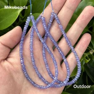 Loose Gemstones Natural Rare Tanzanite 5A Faceted Rondelle Beads For Jewelry Making DIY Bracelets Necklace Mikubeads Wholesale