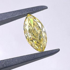 Piedras preciosas sueltas, moissanita de Color amarillo profundo Real, corte en forma de marquesa, gemas sintéticas de moissanita, piedra para pasar con GRA