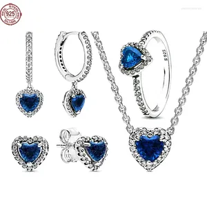 Piedras preciosas sueltas que venden un juego de joyas de color azul profundo 925 STERLING SILINA