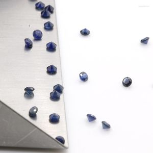 Piedras preciosas sueltas Venta de verano Precio de venta directa de fábrica Fabricación de joyas Piedra Corte redondo 1,9 mm Zafiro azul natural