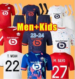 Losc Lille 23 24 Jerseys de football 14 Umtiti 8 Angel Cabella J David Yazici Ounas Maillot de football 2023 2024 Troisième 3ème Maillot Hommes Enfants