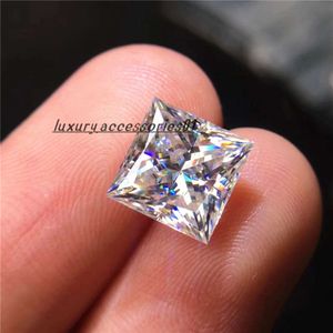 Lotusmaple 0,08ct - 6ct princesse coupée carrée de forme carrée réelle d couleur fl lâche massanite diamant test pierre positive chacun égal à 0,5 ct ou plus donner un certificat GRA gratuit