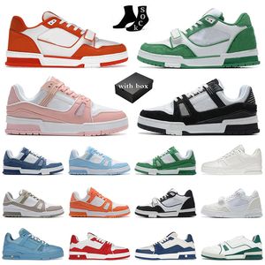 Chaussures décontractées de designer avec boîte Virgil Baskets en cuir de veau Abloh Denim Noir Blanc Vert Rouge Bleu Lettre Superpositions pour Femmes Hommes Plate-forme Baskets