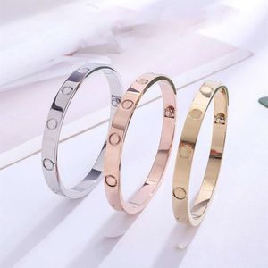 Brazalete de amor, diseños de pulseras con destornillador, diseño de moda clásico, pulseras de piedras preciosas de oro rosa y acero de titanio, pareja, hombre, mujer, jew2834