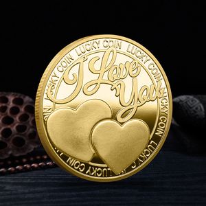 Love Collection Coin je t'aime plus que commémorative Gold Coin Gift Her Home Decor Z102