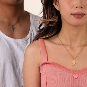 Collar de pareja de amor para mujer, collar de promesa en forma de corazón, joyería de regalo para el Día de San Valentín