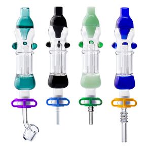 Love_e_cig NC015 Hookah Bubbler a prueba de derrames Pipa para fumar 10 mm Cuarzo Cerámica Nail Clip In-Line Core Dab Rig Glass Water Bongs Pipes 4 Model Nails