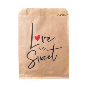 Love Is Sweet Wedding Candy Sac Party Favor Paper Sacs coeur Love Love Imprimé Papier Craque Bags Bakery Sacs Saint-Valentin