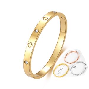 Love Jewelry Top Bangle for Women Men 18K Gold plaqué en titane en acier simple bracelet Bracelet Bracelet Bijoux pour les cadeaux d'anniversaire de la Saint-Valentin