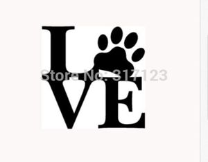 Autocollant LOVE PAW en vinyle pour fenêtre de voiture, autocollant mural Animal mignon chien chat Art6898658