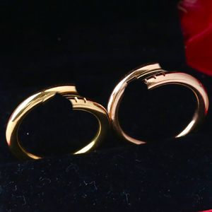 Anillos de amor para mujer, anillo de diamantes, anillo de diseñador, joyería para uñas, moda clásica, plata esterlina, oro, plata, color rosa, tamaño 6-9 con caja