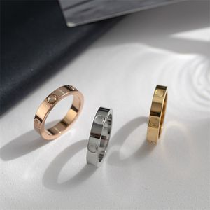Anneau à vis Love Mens Bings Designer Bijoux Classic Luxury Femmes Diamond Ring Titane en acier Allaire Gold Gold Silver Rose 4/5 / 6MM Gift Designer Ring Gold Ring
