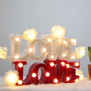 Luces nocturnas con forma de amor, lámparas LED de pared románticas, decoración para fiesta de boda, lámpara de mesa blanca cálida, juguetes para dormitorio