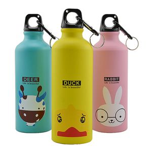 Lovely Animal 500 ml Botellas de agua deportivas de gran capacidad Ciclismo portátil al aire libre Camping Aleación de aluminio Niños Tazas de agua Botellas WDH1106