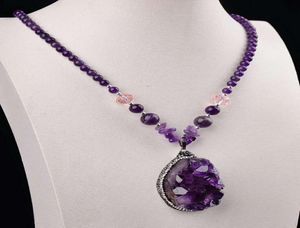 Joli magnifique pendentif en améthyste naturelle, collier en cristal d'agate, cristal spécial, cadeau de cristal, couleur violet 5449587