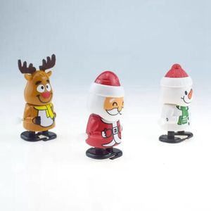 Encantadores juguetes navideños de plástico con cuerda, Papá Noel, muñeco de nieve, juguetes de cuerda, regalo para niños, personajes de dibujos animados, regalos de navidad