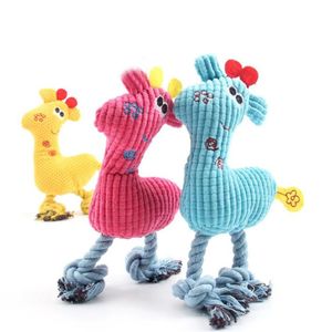 Joli cerf girafe motif animal à mâcher jouet drôle chien chiot poulet interactif mâche jouet couineur doux en peluche jouer jouets sonores