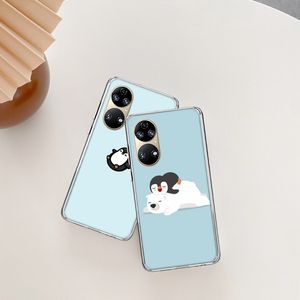 Encantadora caja de teléfono de oso polar Penguin para Huawei P50 Pro P40 P30 Lite P20 P10 Mate 40 Pro 30 20 LITE 10 COQUE