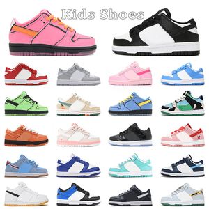 2024 Chaussures enfants pour garçons filles noir blanc panda bas noir blanc rose Chunky Duncks baskets athlétiques chaussures de basket-ball en plein air enfants marchent entraîneurs de sport en bas âge