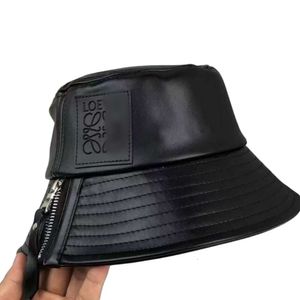 Lowees – chapeau de pêcheur de haute qualité pour hommes, à la mode, Style printemps et automne, fermeture éclair, noir, polyvalent, Slim