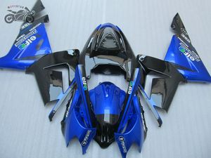 Kits de carénage personnalisés gratuits pour Kawasaki Ninja 04 05 ZX10R ensemble de carénages de course sur route de moto bleu de haute qualité ZX-10R 2004 2005