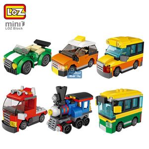LOZ Mystery Boxes Mini bloques de construcción de dinosaurio, automóvil, vehículo de ingeniería de camión militar, juguete educativo de bricolaje, regalo de Navidad para niños, 2-1