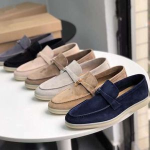 LP Diseñador Zapatos casuales de alta calidad Loro Piano Men Luxury Fashion Paso para mujer zapatos Solicitáneos Revertidos Zapatos de pareja Cómodos Suminosos suaves Flat Bottom Shoes