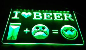 LS1721 LED LIGNES SIGNES I Love Beer Happy Face Bar Pub 3D Gravure de conception gratuite
