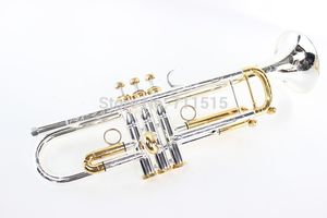 LT180S - 72 Trompette Si Plat Durable En Laiton Sib Trompette Exquise Sculptée Avec Embouchure En Argent Plaqué Avec Boîte À Gants Sangle Réglable Trompeta