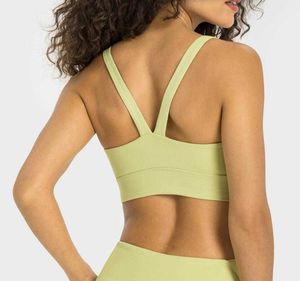 LU-356 soutien-gorge de sport en forme de V dos haute résistance aux chocs Fitness Gym débardeurs pour femmes exercice énergie chemise