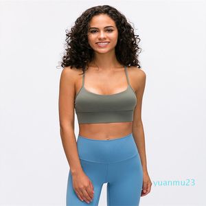 LU-718 vente en gros dos ouvert sport soutien-gorge push-up sans armatures femme en cours d'exécution Fitness dos nu gilet pour femmes vêtements de sport