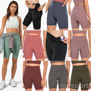 Lu Align Lu Seamless Yoga Femmes 5 Shorts Fitness Nu Cinquième Pantalon Sport Short Sportswear Exercice Leggings Lady Running Yogas Pantalon Haute Élasticité fille