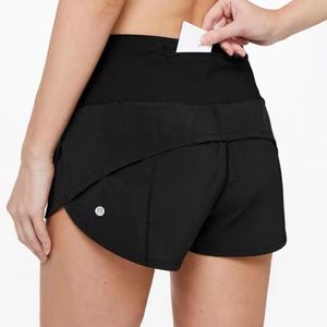 lu speed up short Trajes de yoga Pantalones cortos de cintura alta Ejercicio Pantalones cortos Gimnasio Fitness Wear Niñas Correr Elástico Adulto Pantalones calientes Ropa deportiva Transpirable Secado rápido