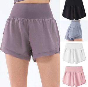 LU-DS113 Tenues de yoga pour femmes, vêtements de sport taille haute, pom-pom girls, shorts d'exercice, vêtements de fitness, pantalons courts pour filles, élastique, prévention de la garde-robe, culotte 555ess