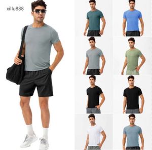 Lu Lemon Running Yoga Outfit Camisas Compresión Medias deportivas Fitness Gimnasio Fútbol Hombre Jersey Ropa deportiva Secado rápido T-Top Alta calidad345