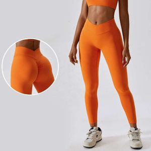 Lu Lu Yoga Scrunch Butt Fitness Feel Like Skin Leggings V Cut Taille Pantalon De Sport Lemonnn